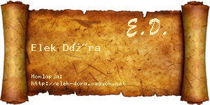 Elek Dóra névjegykártya